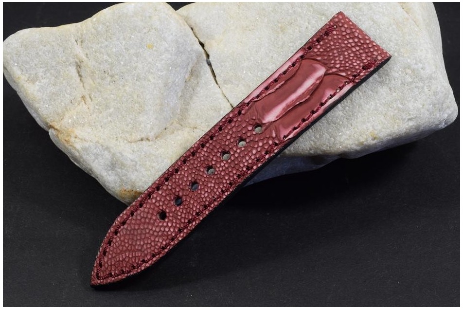 159 OSTRICH LEG NUBUCK - BURGUNDY FANTASY 22/20  115/75 MM