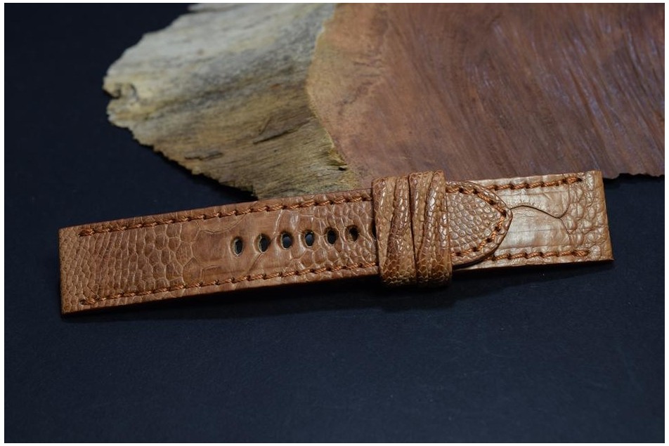 92 PATA AVESTRUZ - MARRON HAVANA 26/26  130/80 MM