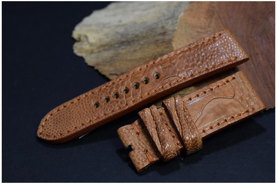 92 PATA AVESTRUZ - MARRON HAVANA 26/26  130/80 MM