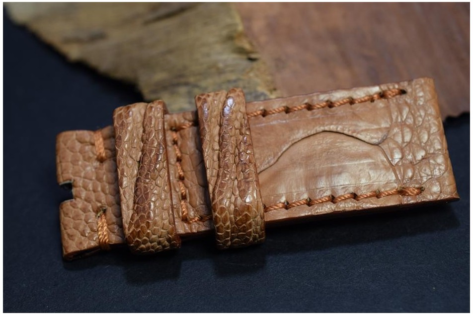 92 PATA AVESTRUZ - MARRON HAVANA 26/26  130/80 MM