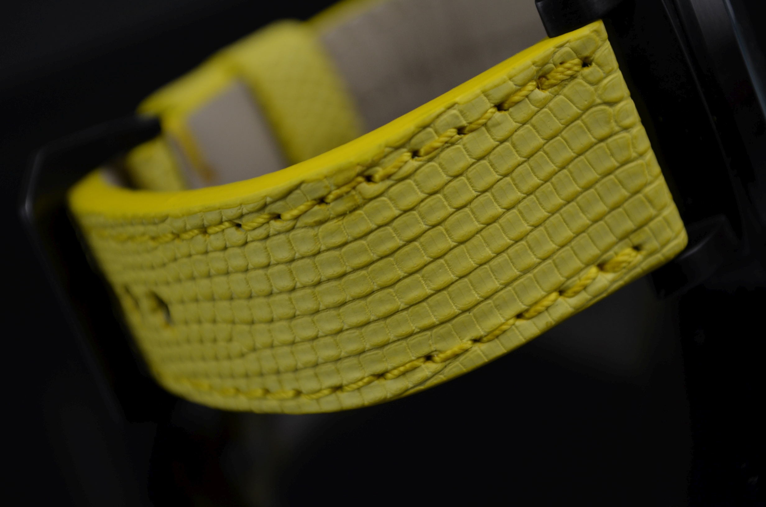 YELLOW MATTE is one of our hand crafted watch straps. Available in yellow color, 3.5 - 4 mm thick.