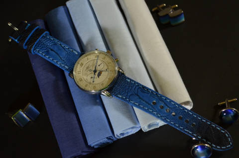 BLUE FANTASY MATTE is one of our hand crafted watch straps. Available in blue fantasy color, 3 - 3.5 mm thick.