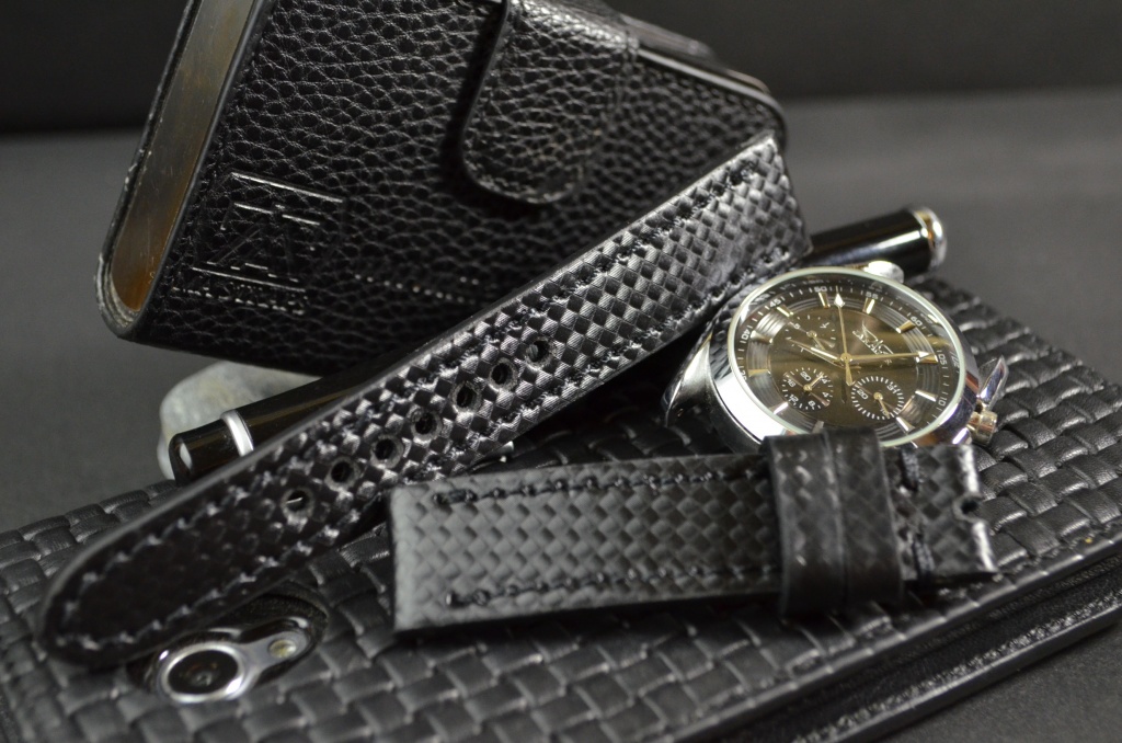 BLACK is one of our hand crafted watch straps. Available in black color, 3 - 3.5 mm thick.