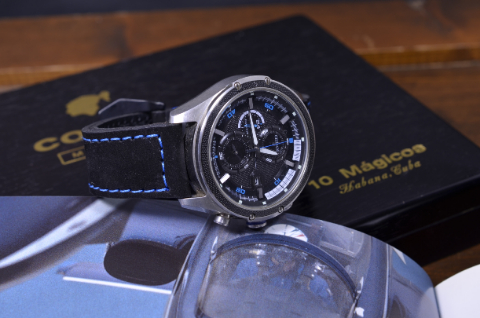 BLACKBLUE is one of our hand crafted watch straps. Available in black color, 4 - 4.5 mm thick.