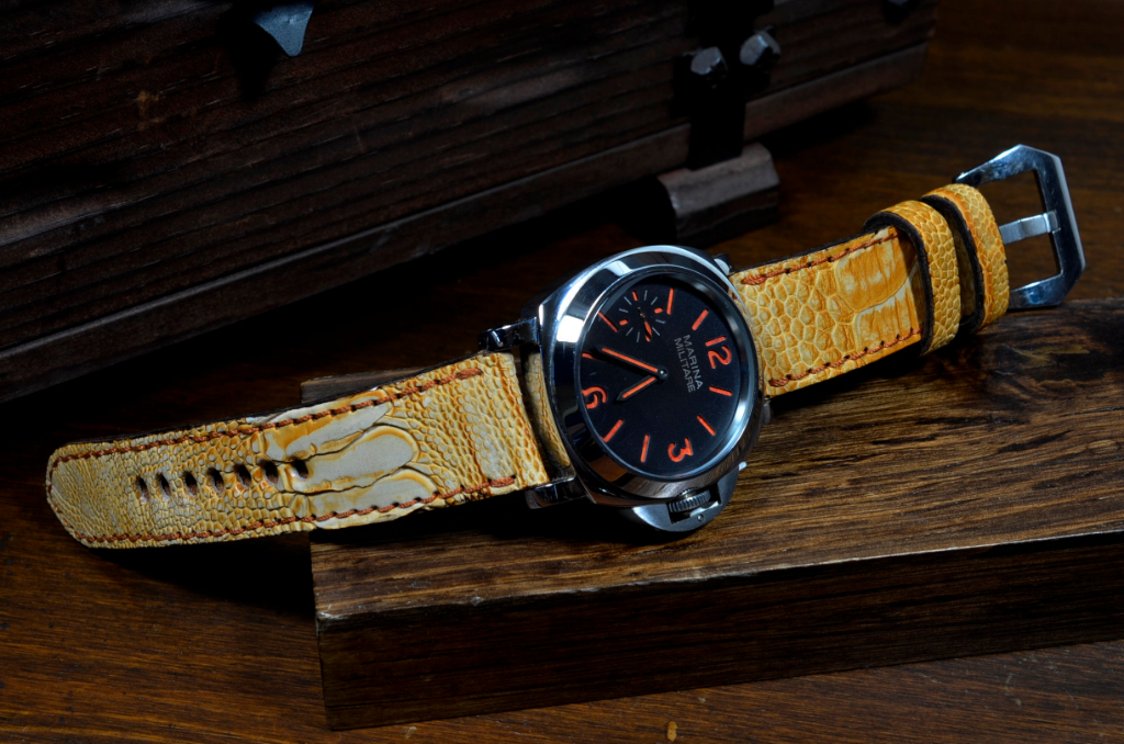 GOLD MATTE is one of our hand crafted watch straps. Available in gold color, 4 - 4.5 mm thick.