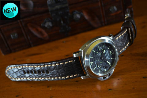 BROWN II ROUND SCALE es una de nuestras correas reloj de piel hechas a mano, con aligator mate. De color marron, con un espesor de 4 - 4.5 mm.
